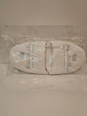 NWT Hôtel de Paris Monte-Carlo Plush Spa Slippers - Beige Women's L Embroidered
